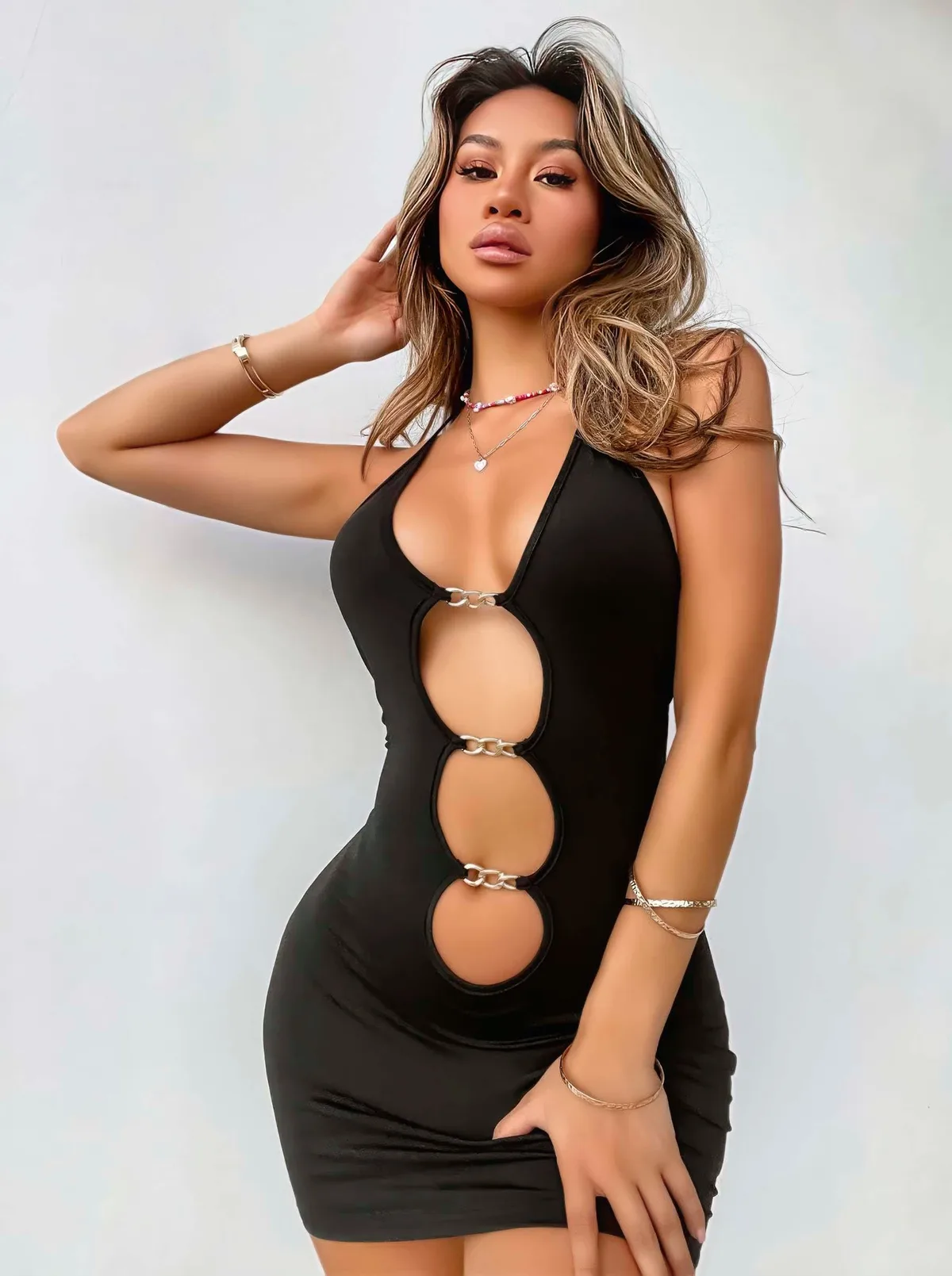 Nuvelle Siyah Halter Elbise