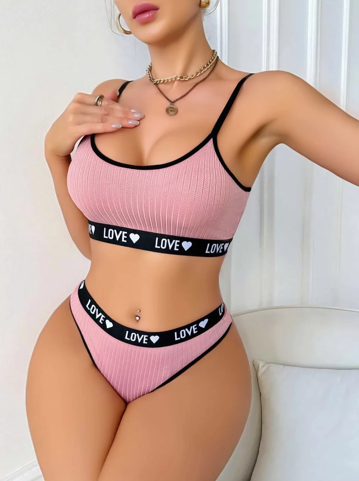 Nuvelle Pembe Love Bikini Takımı